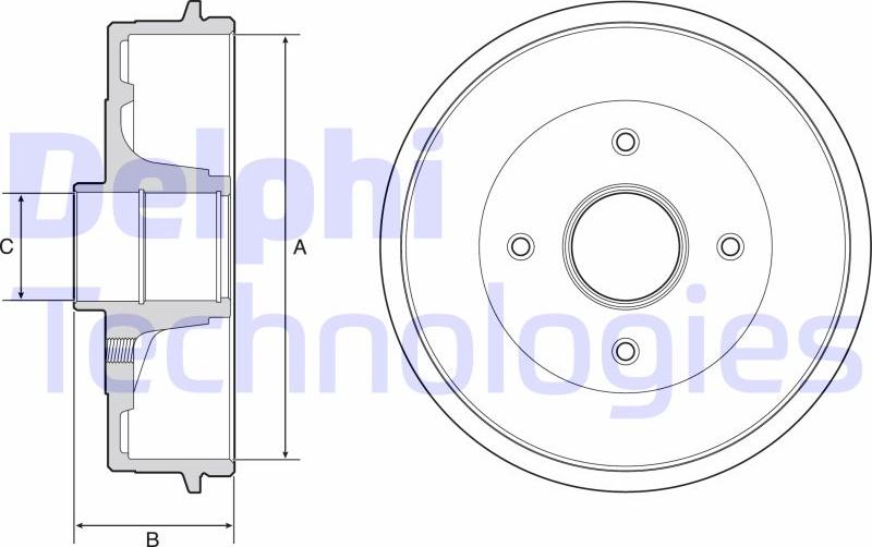 Delphi BFR538 - Brake Drum autospares.lv