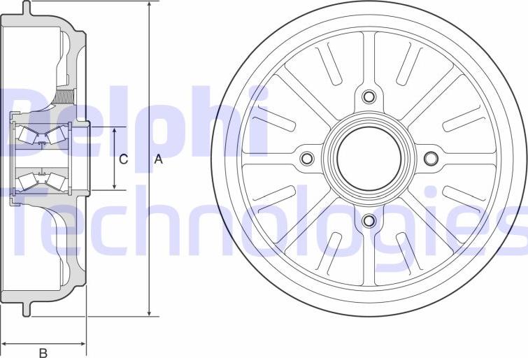 Delphi BFR576 - Brake Drum autospares.lv