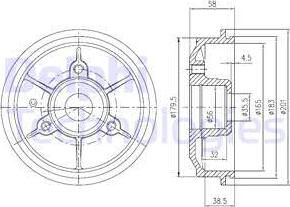 Delphi BFR267 - Brake Drum autospares.lv