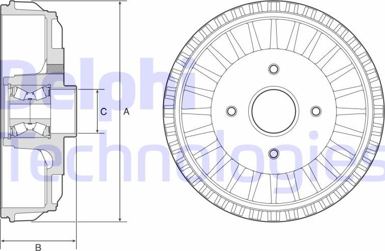 Delphi BFR768 - Brake Drum autospares.lv