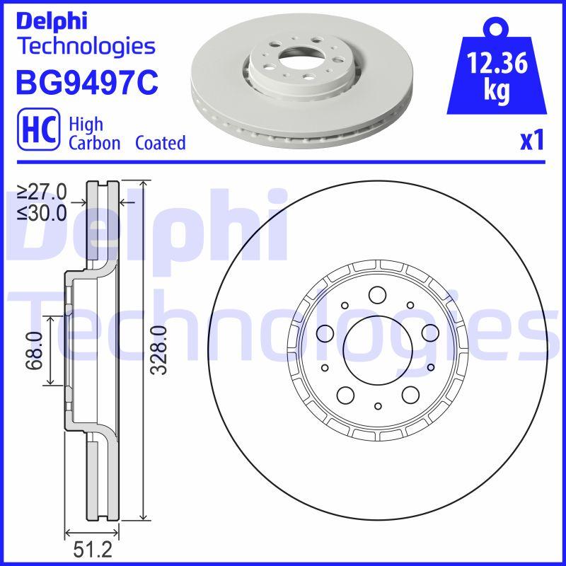 Delphi BG9497C - Brake Disc autospares.lv