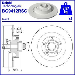 Delphi BG9412RSC - Brake Disc autospares.lv