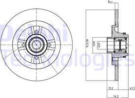 Delphi BG9025RSC - Brake Disc autospares.lv