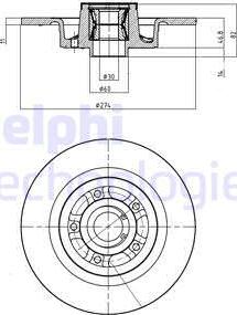 Delphi BG9026RSC - Brake Disc autospares.lv