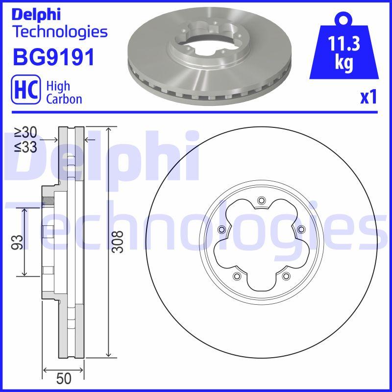 Delphi BG9191 - Brake Disc autospares.lv