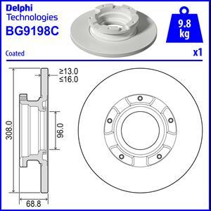 Delphi BG9198C - Brake Disc autospares.lv