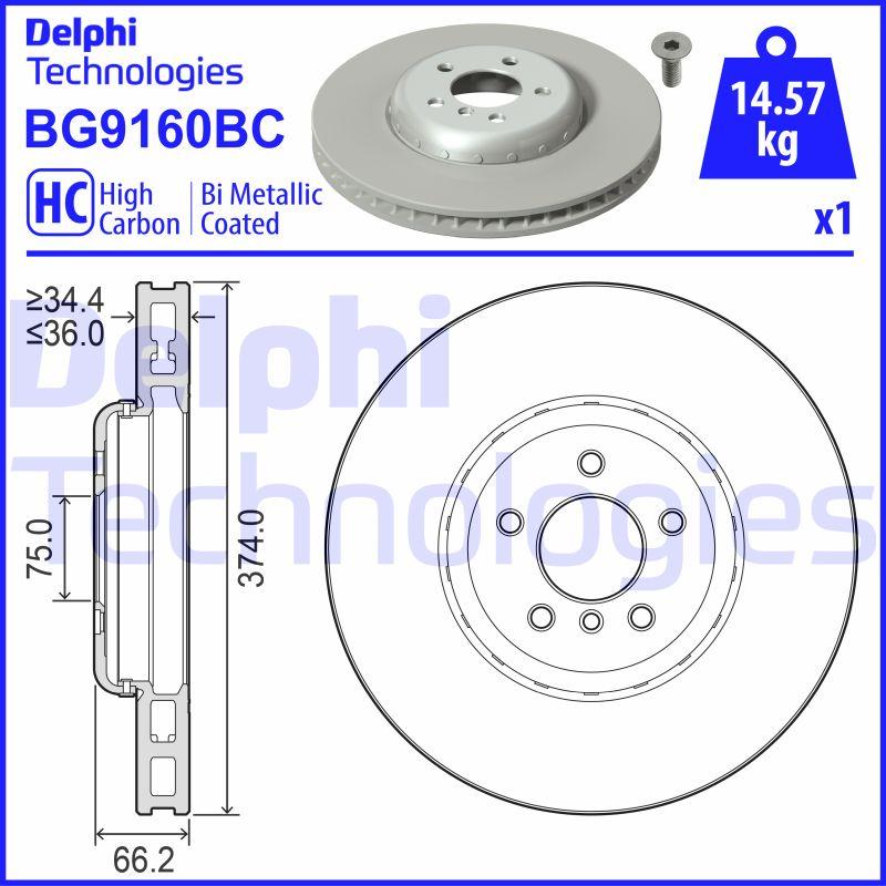 Delphi BG9160BC - Brake Disc autospares.lv