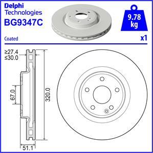 Delphi BG9347C - Brake Disc autospares.lv