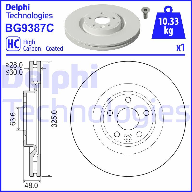 Delphi BG9387C - Brake Disc autospares.lv