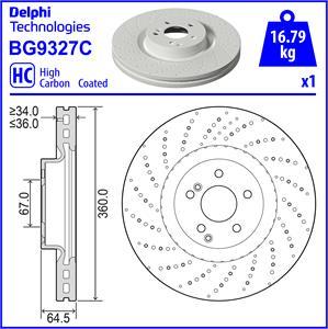 Delphi BG9327C - Brake Disc autospares.lv