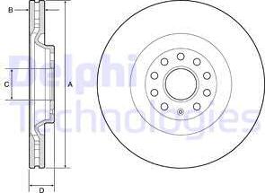 Delphi BG9202C - Brake Disc autospares.lv