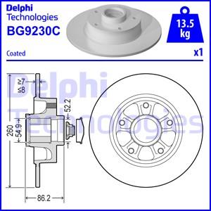 Delphi BG9230RSC - Brake Disc autospares.lv