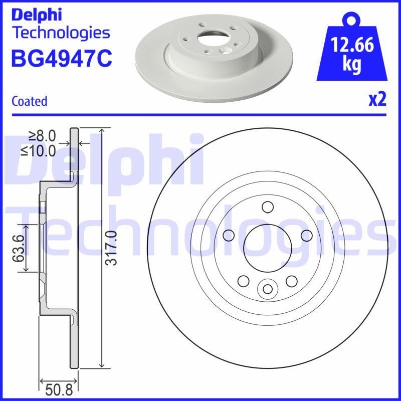 Delphi BG4947C - Brake Disc autospares.lv