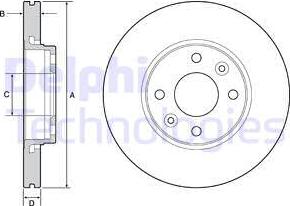 Delphi BG4459C - Brake Disc autospares.lv