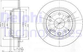 Delphi BG4095 - Brake Disc autospares.lv