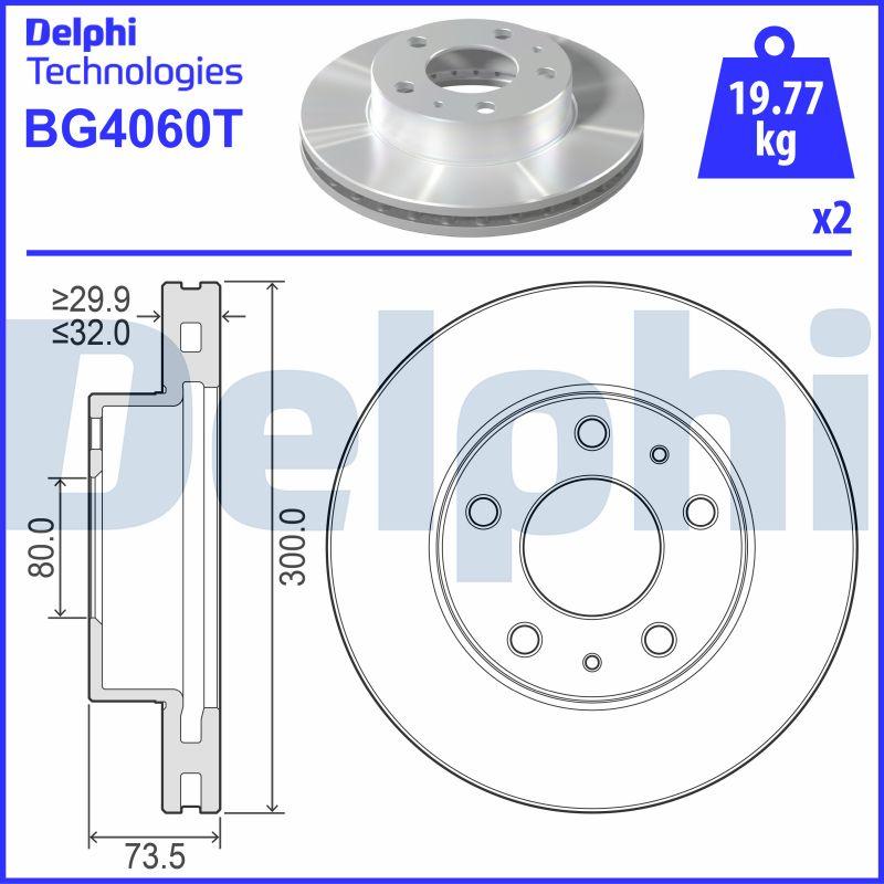 Delphi BG4060T - Brake Disc autospares.lv