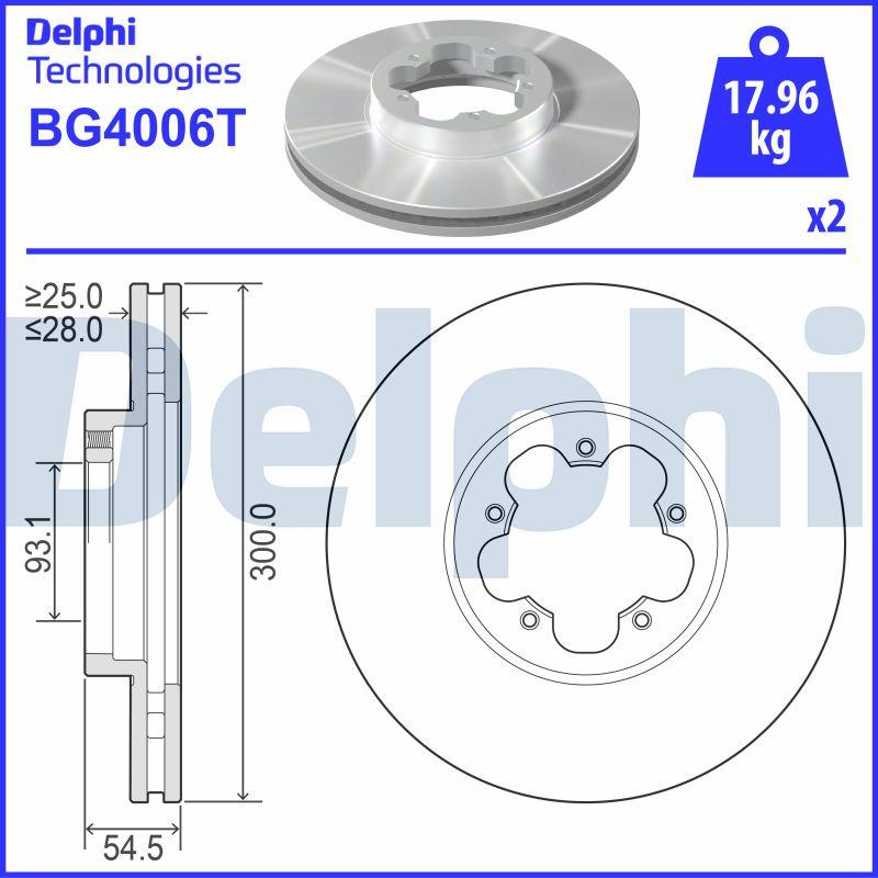 Delphi BG4006T - Brake Disc autospares.lv