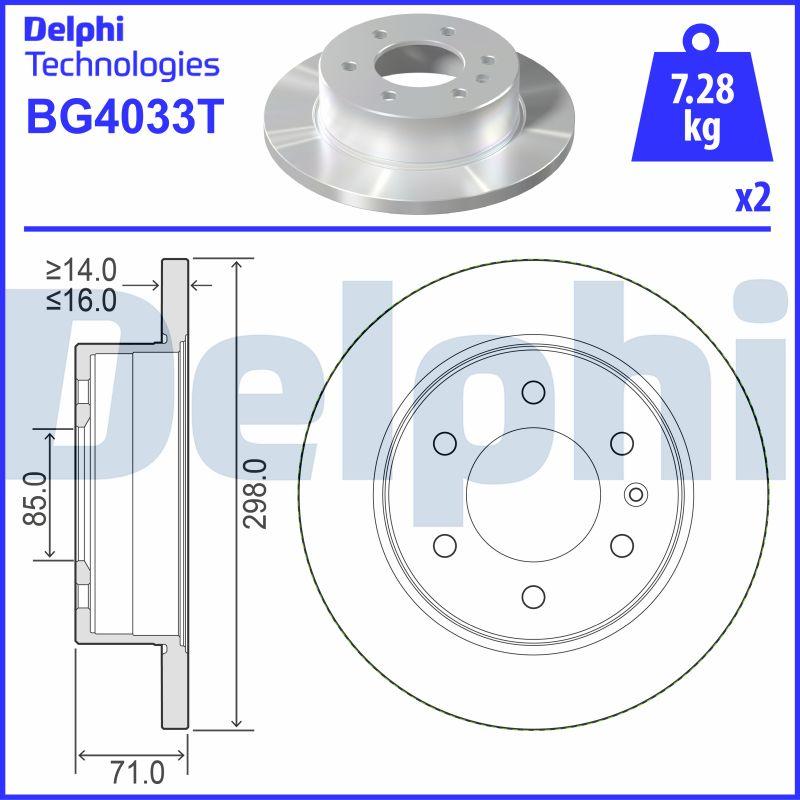 Delphi BG4033T - Brake Disc autospares.lv