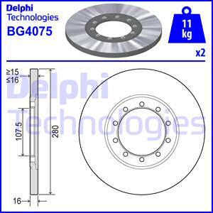 Delphi BG4075 - Brake Disc autospares.lv