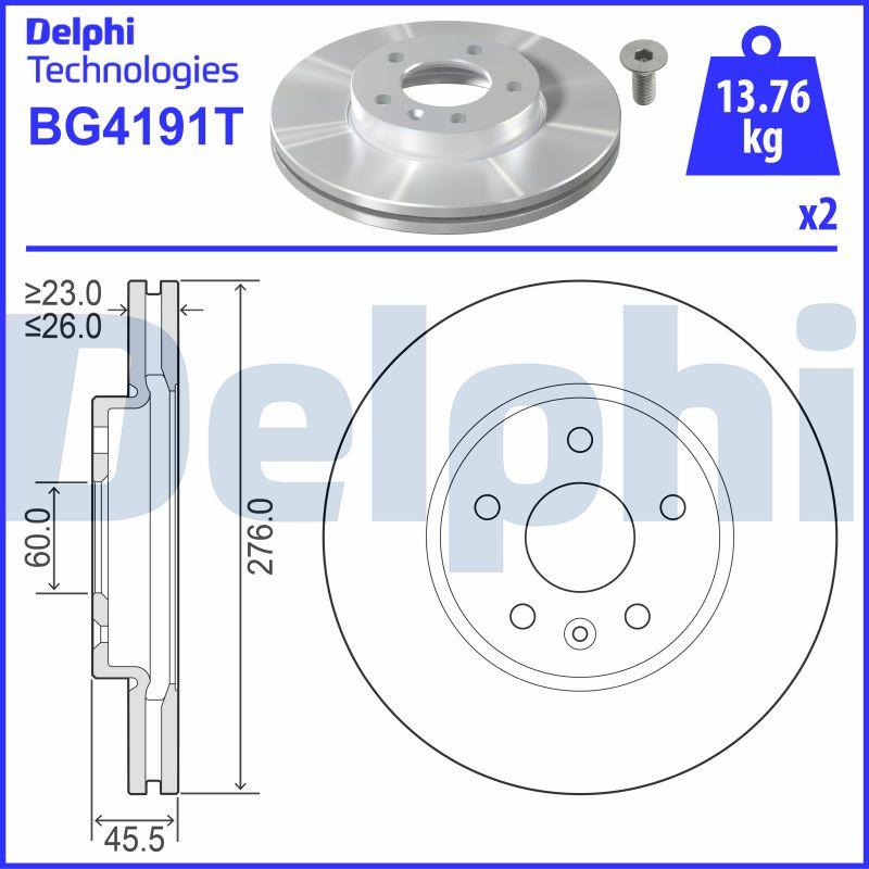 Delphi BG4191T - Brake Disc autospares.lv