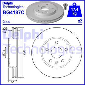 Delphi BG4187-C - Brake Disc autospares.lv