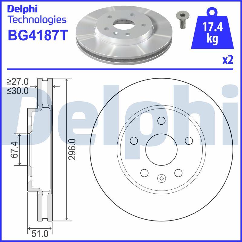 Delphi BG4187T - Brake Disc autospares.lv