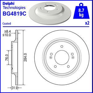 Delphi BG4819C-18B1 - Brake Disc autospares.lv