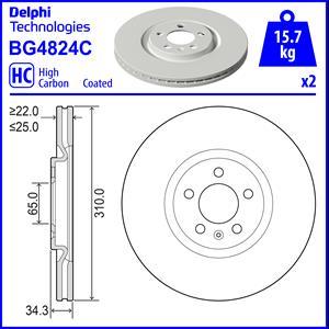 Delphi BG4824C - Brake Disc autospares.lv