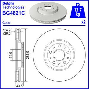 Delphi BG4821C - Brake Disc autospares.lv