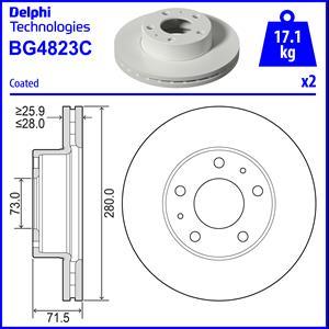 Delphi BG4823C - Brake Disc autospares.lv