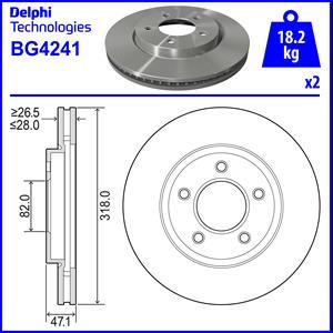 Delphi BG4241 - Brake Disc autospares.lv