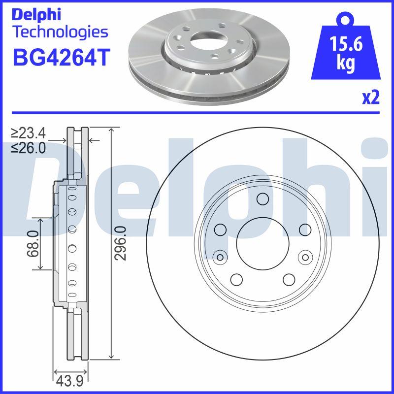 Delphi BG4264T - Brake Disc autospares.lv