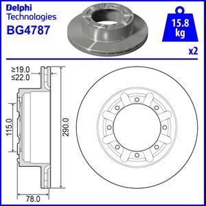 Delphi BG4787 - Brake Disc autospares.lv