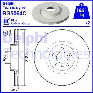 Delphi BG5064C - Brake Disc autospares.lv