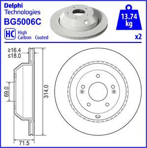 Delphi BG5006C - Brake Disc autospares.lv