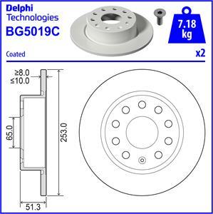 Delphi BG5019C - Brake Disc autospares.lv