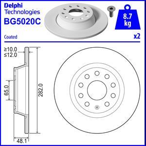 Delphi BG5020C-18B1 - Brake Disc autospares.lv