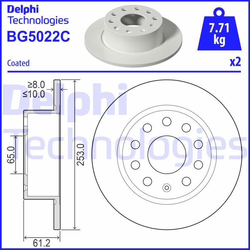 Delphi BG5022C - Brake Disc autospares.lv