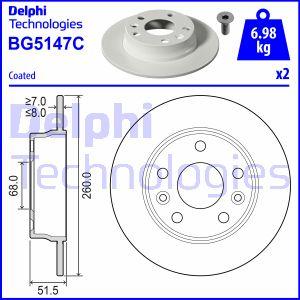 Delphi BG5147C - Brake Disc autospares.lv