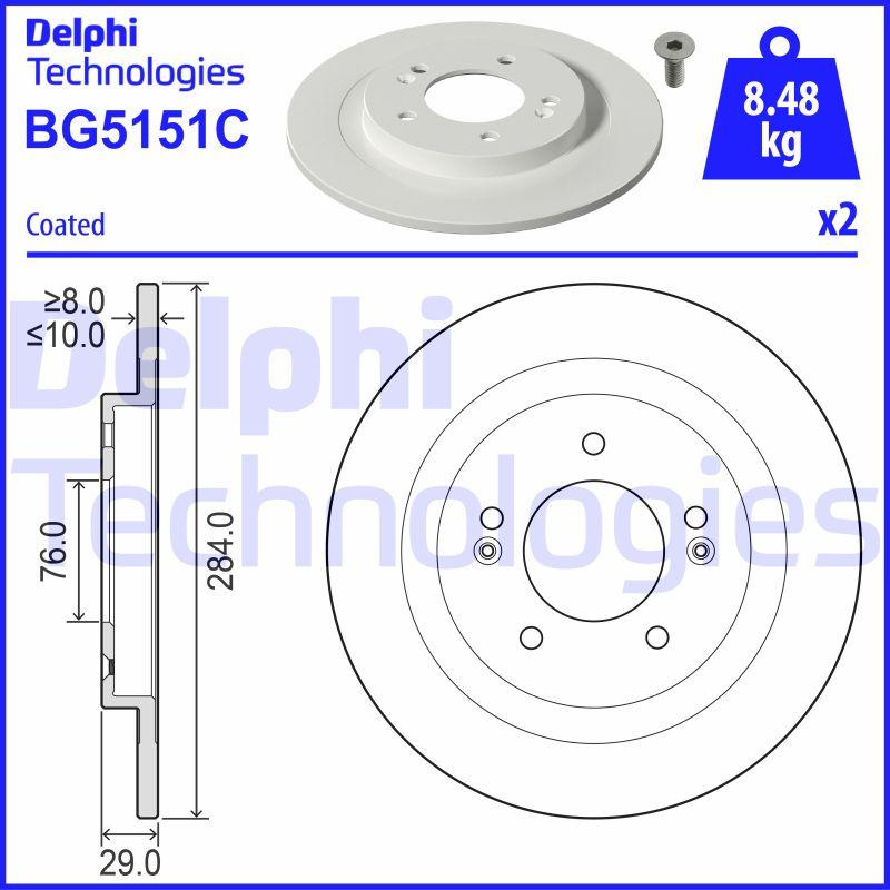 Delphi BG5151C - Brake Disc autospares.lv