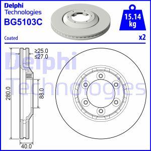 Delphi BG5103C - Brake Disc autospares.lv