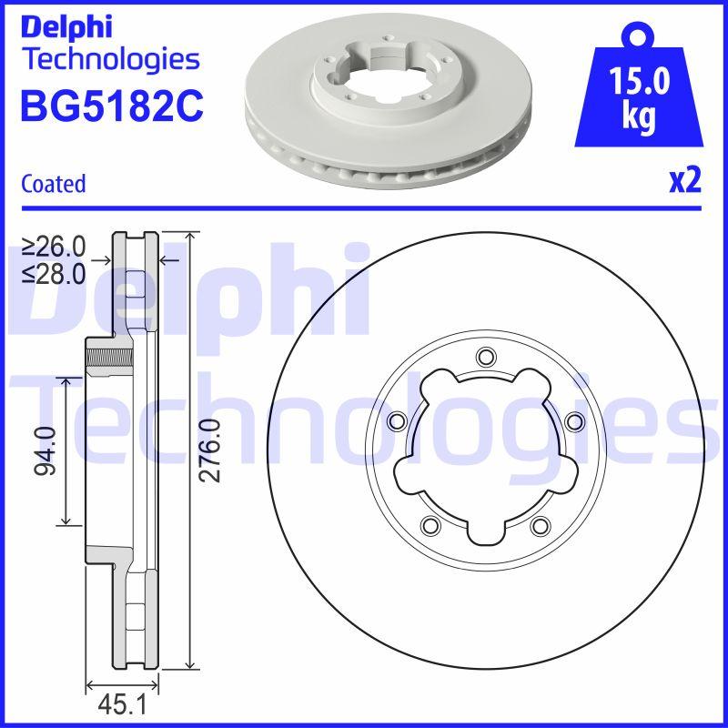 Delphi BG5182C - Brake Disc autospares.lv