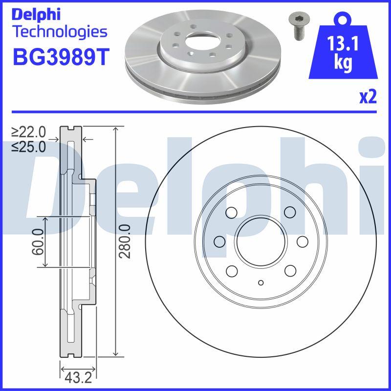 Delphi BG3989T - Brake Disc autospares.lv