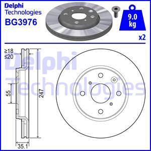 Delphi BG3976 - Brake Disc autospares.lv