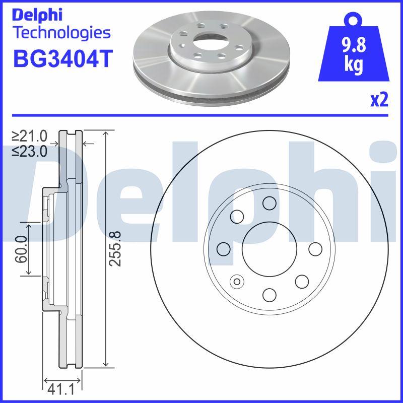 Delphi BG3404T - Brake Disc autospares.lv