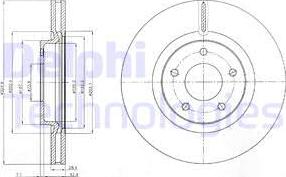 Delphi BG3544 - Brake Disc autospares.lv