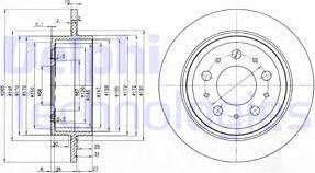 Delphi BG3543 - Brake Disc autospares.lv