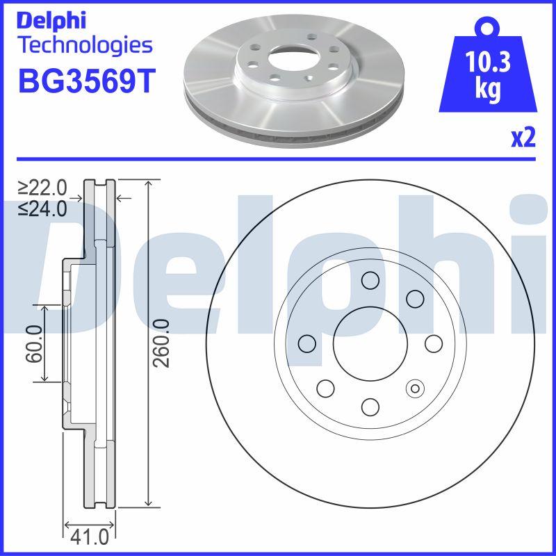 Delphi BG3569T - Brake Disc autospares.lv