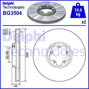 Delphi BG3504 - Brake Disc autospares.lv