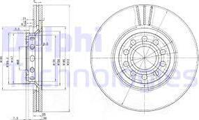 Delphi BG3657C-18B1 - Brake Disc autospares.lv